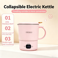 Bouilloire Électrique Pliable en Gros, Bouilloire de Voyage Portable Multifonctionnelle en Acier Inoxydable avec Contrôle de Température pour Voiture