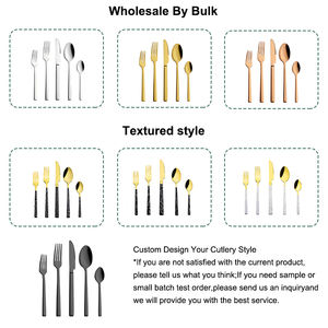 ชุดช้อนส้อมสเตนเลสเกรดอาหารสำหรับร้านอาหารโรงแรมชุดช้อนส้อมสีดำด้าน - Product Image 3