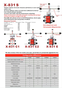 Venta caliente Launch X831S Seguimiento automático Alineador de cuatro ruedas Máquina de alineación de ruedas 3D móvil - Product Image 4