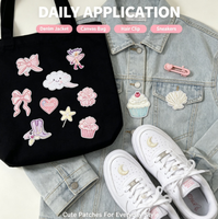 Patchs brodés personnalisés écologiques avec logo floral alphabétique, pour chapeaux, vente en gros, thermocollants ou à coudre, appliques brodées non tissées