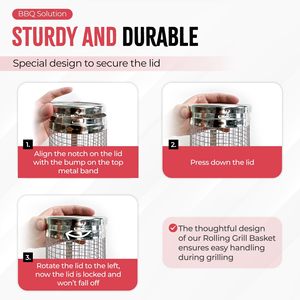 สแตนเลสบาร์บีคิวย่างทําอาหารตะกร้าแร็คบาร์บีคิวย่างบาร์บีคิวกระบอกกลิ้งตะกร้าสําหรับย่างเนื้อพร้อมตู้น้ํามัน - Product Image 3