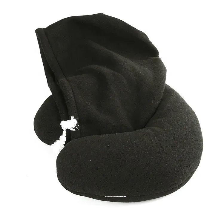 U-образная подушка с капюшоном для головы, удобная плюшевая подушка для шеи, дорожная подушка с шапочкой