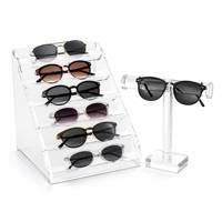 Présentoir personnalisé en acrylique pour lunettes, support de comptoir optique pour lunettes de soleil, présentoir à lamelles, vente en gros OEM, fournisseur d'usine