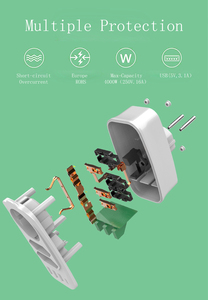 อะแดปเตอร์ปลั๊กพกพา 3 ช่องเสียบแบบยุโรป 3 ช่อง EU พร้อมพอร์ตชาร์จ USB 3A1C  16A - Product Image 4