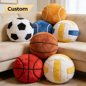 OEM ODM Coussin décoratif personnalisé en peluche douce en forme <span class=keywords><strong>de</strong></span> ballon <span class=keywords><strong>de</strong></span> football/basket, style luxueux, amovible et lavable, motif souriant mignon - Product Image 1