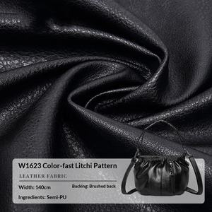 Cuero Sintético de PVC de 1.1mm, Suave, Vintage, Semi-PU, con Textura de Litchi, Resistente a la Abrasión, para Bolsos y Cinturones de Mujer W1623 - Product Image 1