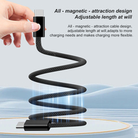 Cable USB4/Thunderbolt 5 de Carga Rápida con Atracción Magnética de 1M, Macho a Macho, Carcasa de Aluminio, Malla de Algodón, 16K80G, Cable USB-C