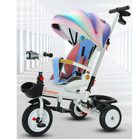 Tricycle pour enfants XCD XCD-1688, 1-6 ans, grand vélo à pédales pour bébé, poussette en métal avec auvent pare-soleil pour la maternelle