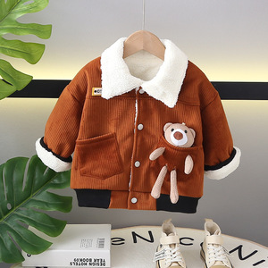 <span class=keywords><strong>Manteau</strong></span> pour enfants hiver extérieur garçon doublé polaire dessin animé ours veste mode bébé chaud coton vêtements de plein air - Product Image 6