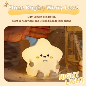 Mignon Mini USB LED Veilleuse Étoile Silicone Clap Lumière Mobile Téléphone Support Tactile Contrôle Écologique Cadeau pour Enfants Sommeil - Product Image 3