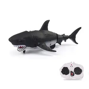 Cool Simulation Sliding Smart Shark Swimming Fish Spray Mode Eyes Flash Movement RC Toy Remote For Kids Radio Control Shark
