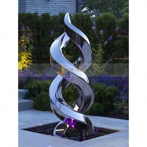 ANW9874 Esculturas Art Deco Grandes de Acero Inoxidable para Exteriores, Acabado Artístico Pulido y con Superficie Oxidada, Hechas en China para Aniversario - Product Image 2