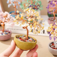 Honor of Crystal Fengshui Healing Elegante adorno de árbol de cristal Crystal Money Tree Lucky Tree para Decoración