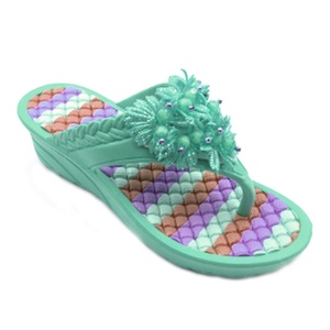 Fiore elegante massaggio di alta della piattaforma pistoni di vibrazione delle donne di cadute di spiaggia antiscivolo a piedi <span class=keywords><strong>pantofole</strong></span> e sandali per le donne della signora - Product Image 4