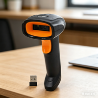 Escáner de Códigos de Barras Inalámbrico 2.4G Portátil 1D 2D, Lector de Códigos de Barras 2D para Comercio Minorista y Almacenes