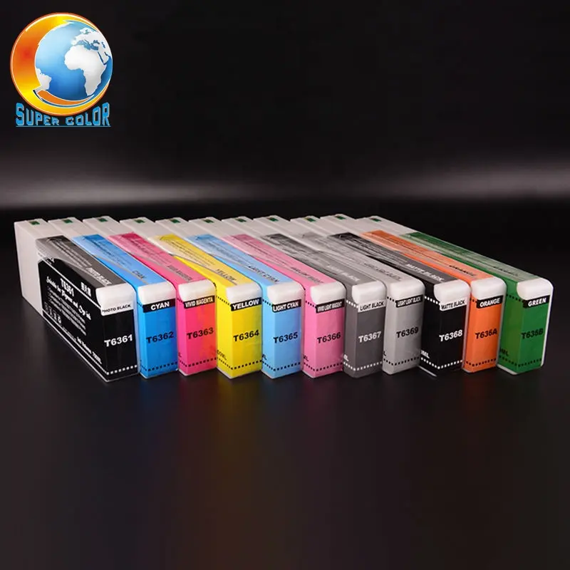 Supercolor 700ML/PC T6361 - T6369 Compatible Ink Cartridge Full With Dye Ink For Epson Stylus PRO 7910 9910 7900 9900 Printer