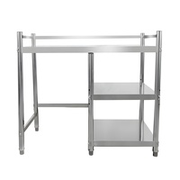 Table de Travail Commerciale Portable en Acier Inoxydable avec Étagère à Vaisselle pour Cuisines Professionnelles, Solution de Rangement Autoportante