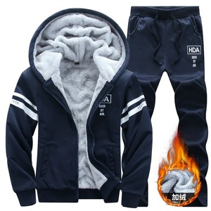 Cardigan à capuche d'hiver pour homme, <span class=keywords><strong>veste</strong></span> décontractée en polaire épaisse, grande taille, style sportif, ensemble <span class=keywords><strong>pull</strong></span> tendance - Product Image 1