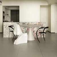 Comptoir de salle de bain moderne au design nouveau, personnalisé en pierre naturelle, rose et vert, pour toutes les saisons