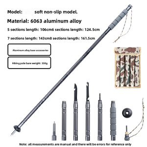 Bastón Plegable Multifuncional de Aluminio, Bastón Telescópico de Defensa Táctica con Punta de Hierro para Camping y Senderismo - Product Image 3
