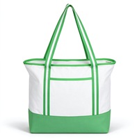 Sac en toile de coton grand format 12oz 15 pouces avec support de fond, sac fourre-tout vert recyclé, design personnalisé avec coutures, sans logo