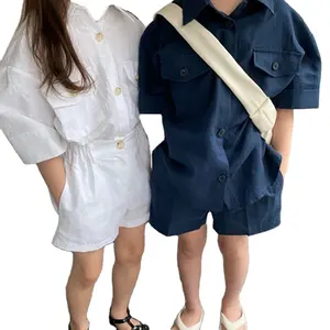 品牌女婴服装套装婴儿男孩的衣服套装夏季童装套装儿童套装汗衫运动裤夏季童装套装