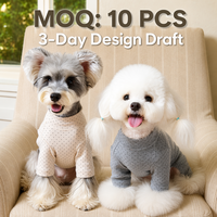 Combinaison pour chien élégante en coton respirant à pois, col montant, douce, OEM, vêtements pour animaux en gros avec MOQ 10 pièces