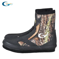 Bottes de pêche en néoprène camouflage 5MM avec semelle en feutre, bottes de pêche antidérapantes en feutre pour la pêche, fourniture en gros du fabricant