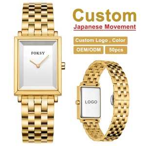 <span class=keywords><strong>Orologio</strong></span> da Polso Sottile OEM in <span class=keywords><strong>Oro</strong></span>, Montre Luxe Femme con Quadrante Quadrato, <span class=keywords><strong>Orologio</strong></span> al Quarzo di Lusso per Donne dal Design Classico - Product Image 1