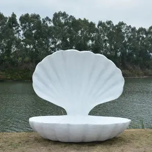 Large Resin Cartoon Chair Statue Fiberglass Sea Shell Chair Bench For Ocean Park Underwater World Decoration