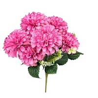 7 Tangkai Bunga Hydrangea Sutra Buatan Warna Gelap, Rangkaian Bunga Tunggal untuk Dekorasi Pernikahan