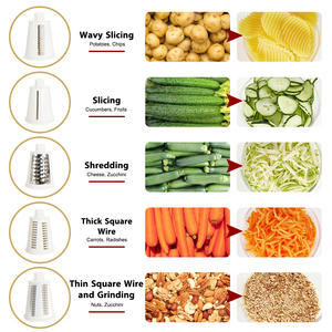 <span class=keywords><strong>Mandoline</strong></span> à légumes, râpe rotative rapide, râpe à noix, trancheuse à légumes, éplucheur, spiraleur, hachoir à fromage - Product Image 3