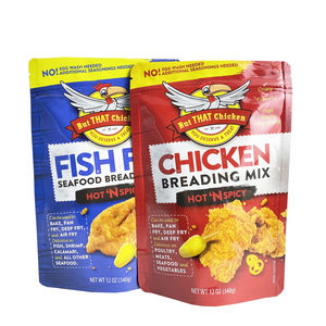 Food Grade Custom Printed Factory Oem Frozen Food Pouch Heat Seal Zipper Plastic Chicken Seasoning Powder Packaging Bag