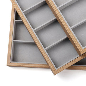 Occhiali di alta qualità del negozio di occhiali da sole da banco scaffali Display Prop 7 12 18 griglie decorazione occhiali da sole vassoi in <span class=keywords><strong>legno</strong></span> vassoio gioielli - Product Image 5