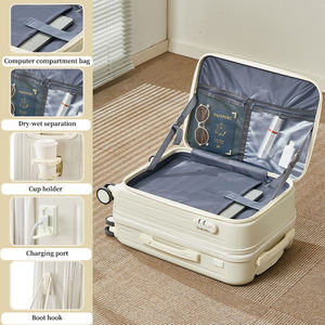 Valise de voyage à roulettes de grande capacité avec compartiment pour ordinateur portable, ouverture latérale avant, 20/22/24/26/28 pouces - Product Image 1
