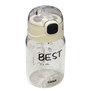 Gnmk Glass Water <b>Bottle</b> With Straw And Lid For Students Back To School Use - Product Image 5