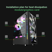 Boîtier ATX Mid-Tower à haut débit d'air, 3 ventilateurs avant, refroidissement du compartiment supérieur et arrière pour bloc d'alimentation, prend en charge les GPU de 320 mm, châssis pour PC de jeu