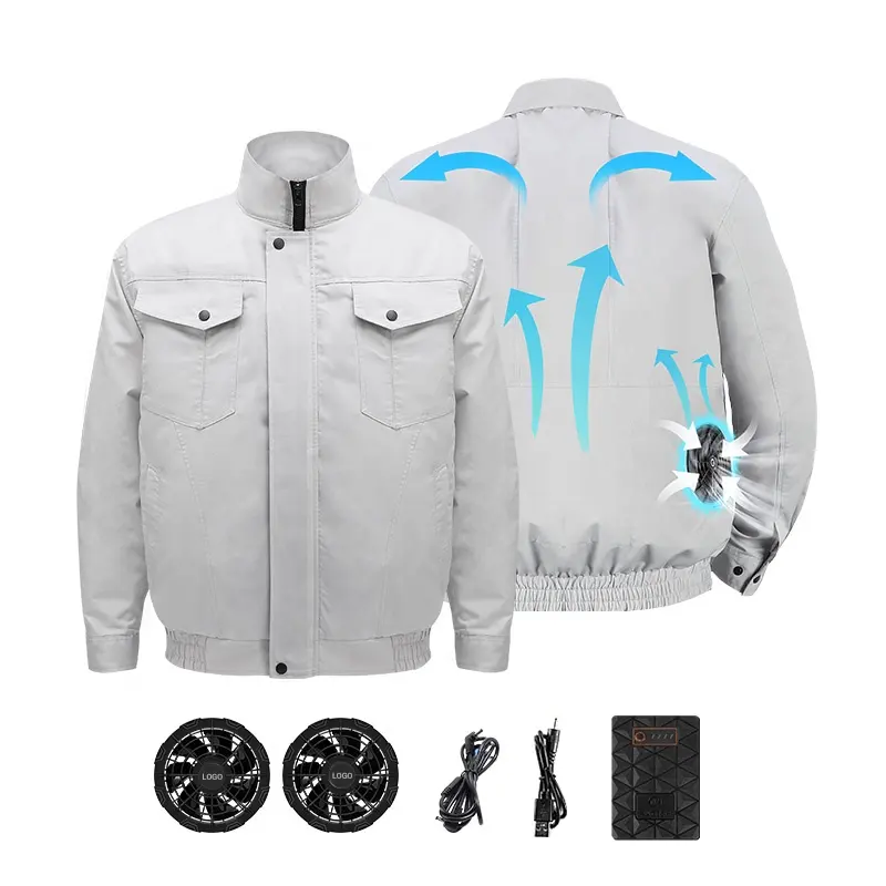 Wholesale Fashion Mens Work Shirt Long Sleeve Summer Cooling Fan Air Conditioner Jacket