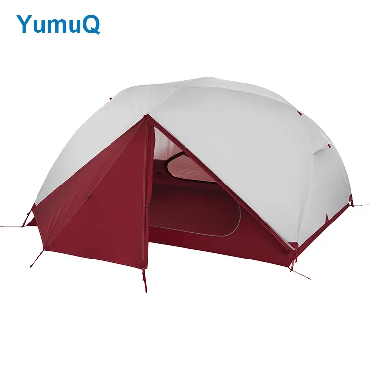 YumuQ 213cm 68D Ripstop Poliéster PU Revestido/DWR 1500mm 3 Pessoa Ultraleve Camping E Mochila Barraca Abrigo