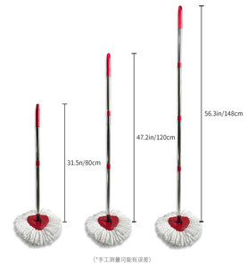 Набор аксессуаров для швабры Cross-Border O-CEDA Triangle Rotary Mop: алюминиевая четырехсекционная ручка, четырехсторонний отжим, многоразовая, телескопическая - Product Image 3