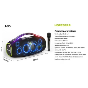 Hopestar A85 400W Powered Xách Tay Màu Xanh Răng Loa Bên Loa Với Micro Không Dây Loa & Phụ Kiện Boombox - Product Image 6