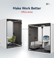 Große Büro-Kabine für 6 Personen Neues Design Büro-Pod mit Schreibtisch Smartphone Geräuschlose Homeoffice-Kabinen Schalldicht