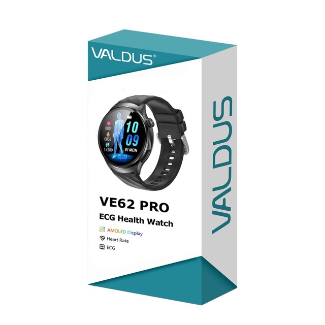 VALDUS ECG Health Smart Watch 2025 New 1.56 Inch AMOLED Screen Dual Mode  Calling