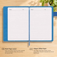 Carnet d'organisation exécutif personnalisé en cuir PU bleu marine format B5 avec impression couleur et boucle magnétique