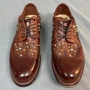 Goodyear Zapatos DE TRABAJO hechos a mano Zapatos de cuero retro Zapatos de <span class=keywords><strong>hombre</strong></span> de cuero de <span class=keywords><strong>caballo</strong></span> con remaches lavados con agua - Product Image 4