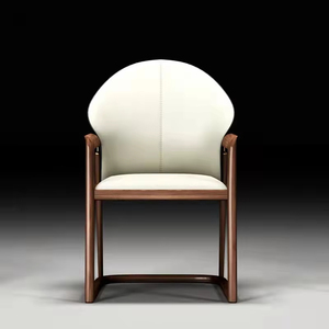 Muebles de Comedor Modernos de Lujo, Sillón Nórdico <span class=keywords><strong>para</strong></span> Hotel, Estructura de Madera Maciza, Tapicería de <span class=keywords><strong>Tela</strong></span>, Asiento Redondo, Sillas <span class=keywords><strong>para</strong></span> Restaurante - Product Image 5