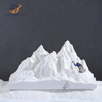 Diffuseur d'aromathérapie artisanal sans flamme, pierre de gypse, ornement montagne enneigée, huiles essentielles alpines