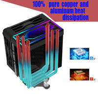 CPC CPU Heatsink 4 Tabung Tembaga 12cm Senyap Bercahaya ARGB 22dBA Pendingin untuk Komputer