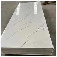 Feuille de PVC marbrée 3D haute brillance, imperméable aux UV, pour la décoration d'hôtel avec textures