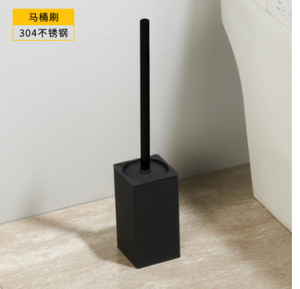 AUSWIND <span class=keywords><strong>Porte</strong></span>-<span class=keywords><strong>brosse</strong></span> de toilette classique européen <span class=keywords><strong>noir</strong></span>, base en acier inoxydable 304, montage mural, design ergonomique en plastique, salle de bain - Product Image 4